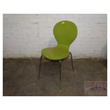 Modern Style Green Molded Side Chair.