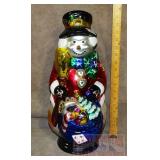 Neat Glass Snowman Figure. 18' High.