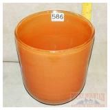 9" Orange Art Glass Vase.