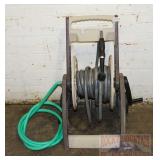 Hose-Mobile Hose Reel w/ Hose & Spray Nozzle.