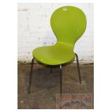 Modern Style Green Molded Side Chair.