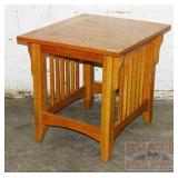 Oak Mission Style End Table. 22X24X21