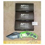 3 New M-Tech Ballistic Folding Knives.