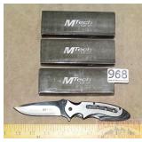 3 New M-Tech USA Folding Knives.