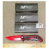 3 New M-Tech USA Folding Knives.