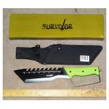 New Survivor Green Taanto Jungle Knife w/ Sheath.