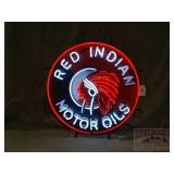 New 'Red Indian Motor Oils' Neon Sign.