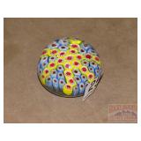 Millefiori Style Art Glass Paperweight.