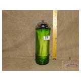 Vintage Style Green Glass Straw Jar.  11' high.