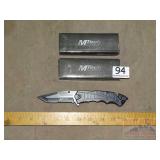 2 New M-Tech USA Black Folding Knives.