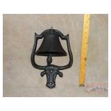 Wall Mount Cast Iron Steer Head Bell. 12' high.