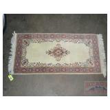 Hand Knotted Pastel Wool Rug.