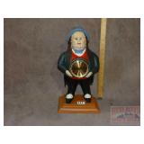 Figural Cast Iron Man Clock. 13' high.