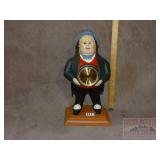 Figural Cast Iron Man Clock. 13" high.