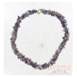 18" Polished Amethyst Multiple Gemstone Necklace.