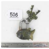 Super Cool Large Fish Garden Gate Padlock.