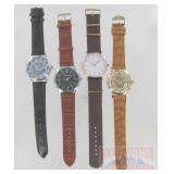 4 New Geneva Men's Quartz Watches.
