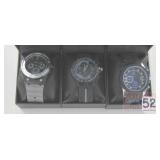 3 New Geneva Men's Quartz Watches.