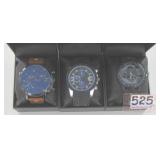 3 New Geneva Men's Quartz Watches.