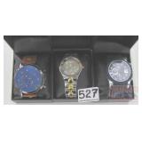 3 New Geneva Men's Quartz Watches.