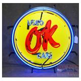 Cool New "OK Used Cars" 2 Color Neon Sign.