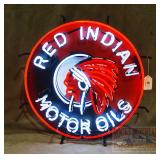 New 'Red Indian Motor Oils' Neon Sign.