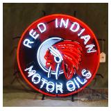 New "Red Indian Motor Oils" Neon Sign.