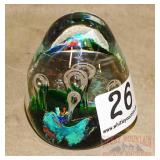 Multi-Color Art Glass Paperweight.