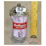 Vintage Style "Dr. Pepper" Advertising Straw Jar.