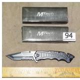 2 New M-Tech USA Black Folding Knives.