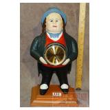 Figural Cast Iron Man Clock. 13' high.