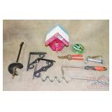 Bird House, Stakes, Garden Tools & More.