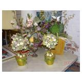 4 Assorted Silk Floral Arrangements.