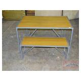 Youth Size Modern Style Dining Table & 2 Benches.