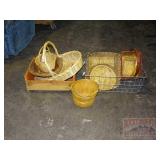 Wooden Crate & Assorted Baskets.