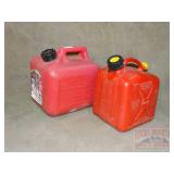 1 & 2 Gallon Gas Cans. One has some gas.