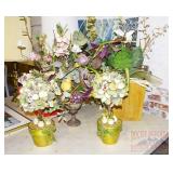 4 Assorted Silk Floral Arrangements.