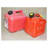 1 & 2 Gallon Gas Cans. One has some gas.