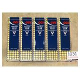 5 Boxes, 100 CCI Mini-Mag 22 LR 36 G HP Cartridges