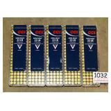 5 Boxes, 100 CCI Mini-Mag 22 LR 36 G HP Cartridges