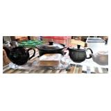 ASST TEA POTS/SERVING DISH/SQUARE WOODEN PLATES