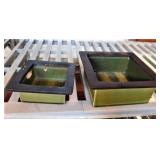 SQUARE POTTERY PLANT POTS/ 8X8  (6)   &  6X6 (10)