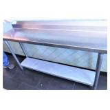 SS PREP TABLE/15X60 W/6" LIP/GALVANIZED BOTTOM