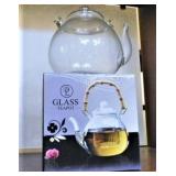 GLASS TEA POTS (NEW IN BOX) (8)