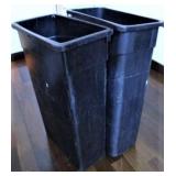 SLIMLINE TRASH CANS/BLACK (2)