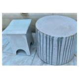 POTTERY TABLE (23") W/2 BENCHES