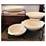 METAL CATERING RACK W/4 BOWLS