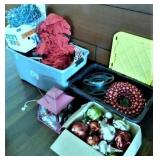 CHRISTMAS DECORATIONS-WICKER BASKET-POWER CORDS