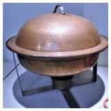 CHAFING DISH/ROUND/COPPER W/PAN & LID/17"