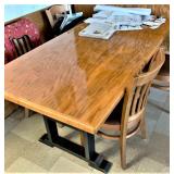 Wood table double base 33x65